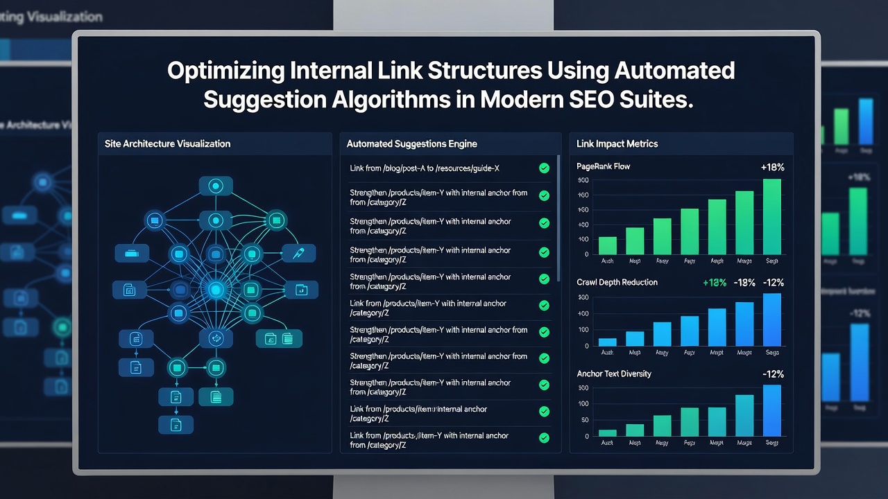 Screenshot of internal link optimization workflow in a modern SEO suite